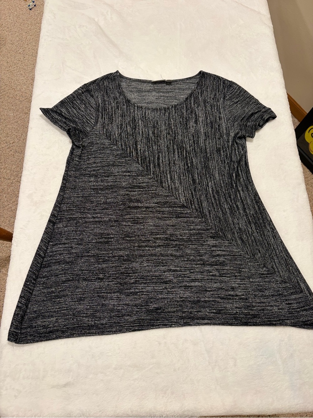 Croft & Barrow Space Dye Asymmetrical Hem Top - Large